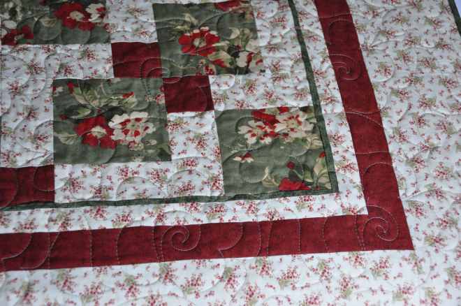 A closer look at the inner borders and primary fabric.