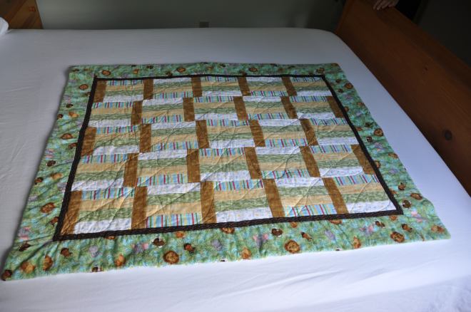 Baby quilt based on the fabric Jungle Babies by Patty Reed Designs.