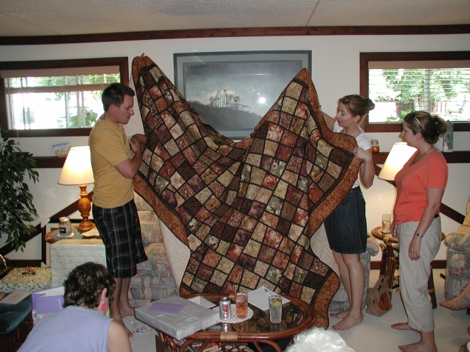 Magic Tiles quilt in oriental fabrics.