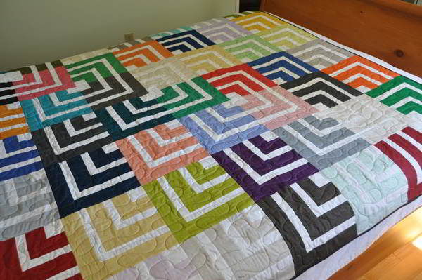 Partial close up of quilt from a different angle