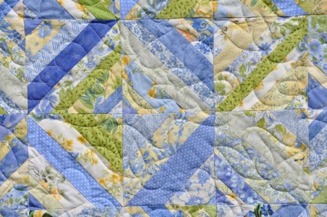 Close up of some of the blocks in the quilt, StrataVarious.